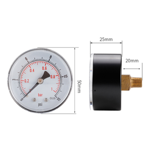 Manomètre axial 0-30psi 0-2bar 1/8 BSPT personnalisable <span class=keywords><strong>de</strong></span> haute qualité - Product Image 2