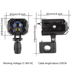 Đèn pha LED siêu sáng 2.6 inch 120W trắng, chế độ chiếu xa chiếu gần và đèn <span class=keywords><strong>strobe</strong></span> cho xe máy 12-36V - Product Image 2