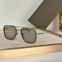 Gafas de Sol Polarizadas con Marco de Metal de Aleación de Primera Calidad para Hombre, Gafas de Sol Clásicas de Negocios, Diseño de Lujo, Gafas de Sol Cuadradas Clásicas Vintage para Mujer