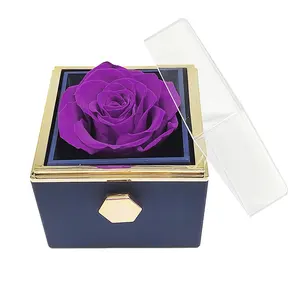 2023 Hot Selling Creative eternal Life flower rose series luxury jewelry gift box gift box packaging box rotation