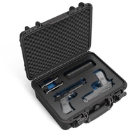 385B 2 étuis pour armes à feu personnalisés robuste IP67 boîte rigide et étanche étui de transport facile en plastique avec mousse de coquille d'oeuf