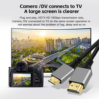 Câble 4K 60Hz Mini HDMI vers HDMI Prise plaquée or pour moniteur Tablette Caméra Affichage HDTV Projection Mini HDTV vers HDMI 2.0 Câble