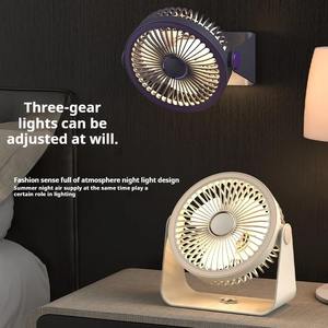 Mini Ventilador USB de Escritorio Recargable, Ventiladores USB Silenciosos para Oficina, Cinco Velocidades Ajustables, con Luz Nocturna LED, Ventilador para el Hogar, Nuevo - Product Image 4