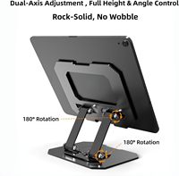 Accessoires Consommateur Très Vendus 360 °   Support d'ordinateur portable pliable et rotatif réglable pour bureau, rehausseur stable pour ordinateur portable