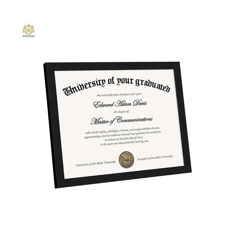Winfeier Factory Black Diploma Frames A4-Zertifikat Dokument Bilderrahmen für Tischplatte