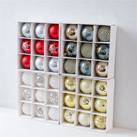 Boîte en PVC stockée en usine emballant 9 pièces ornements de Noël ensembles de boules ornements de Noël