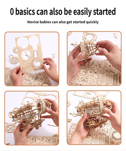 Avión Clásico de Madera, Juguete Educativo, Modelo de Rompecabezas DIY, Ofrece un Desafío de Construcción Relajante, Elegante Adorno Decorativo - Product Image 5