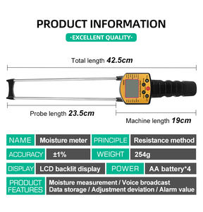 Humidimètre de grain numérique pour la farine de soja et le soja Capteur d'humidité précis pour les mesures d'humidité - Product Image 5