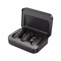 Microphone sans fil Lavalier Micro à pince avec boîtier de charge Connecteur d'éclairage de type C pour la diffusion en direct Youtuber