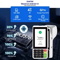 Impresora Térmica Portátil Android 13.0 con Bluetooth/Wi-Fi, Clip Trasero, SUNTEK, POS Móvil, Función de Escaneo de Códigos de Barras, 4800mAh