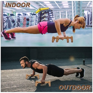 CZ Wooden Fitness Equipment Arm Exercise <b>Strength</b> <b>Training</b> Wooden Handle Wooden Push up Stand Wooden Parallettes Wood Pushup Bar - Product Image 5