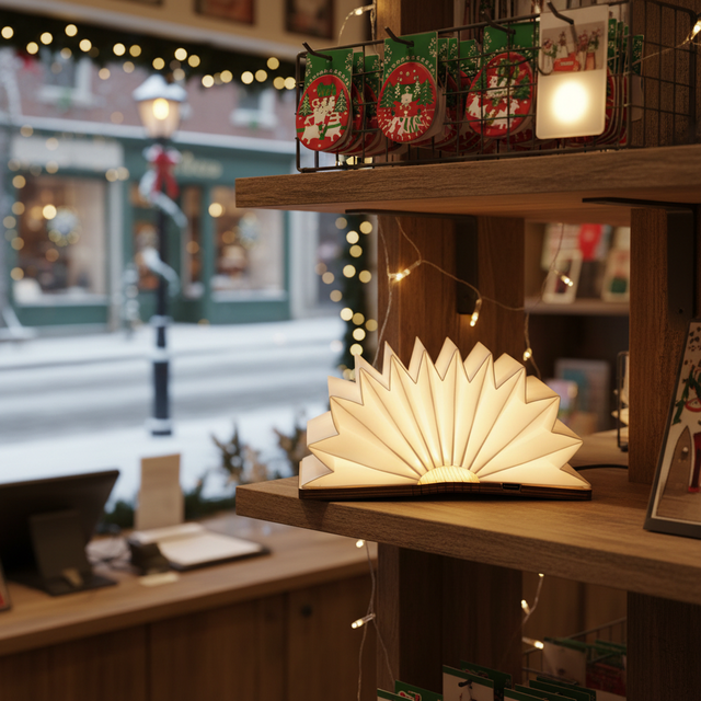 Free Sample Mini Foldable Luminous Book Light Suction Creative Fridge Magnet Design Promotional Business Gift Souvenir Shop