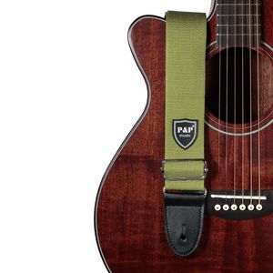 Cinturones de guitarra lisos de color puro de alta calidad OEM correa de guitarra eléctrica acústica de algodón para accesorios de música - Product Image 6