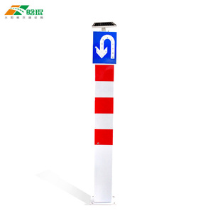 Poste de Advertencia de Tráfico Solar con Pantalla LED IP65, Montaje en Suelo, Lámina Reflectante, Material PP - Product Image 5