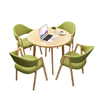 Table ronde moderne nordique pour 4 personnes, combinaison de chaises, salon, réunion, affaires, luxe léger, petite table