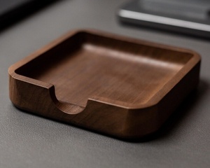 ที่ใส่โน้ตไม้วอลนัทแบบมีร่อง ขนาด 3.7 นิ้ว แผ่นบันทึกแบบแปะ กระดาษจัดระเบียบโต๊ะทำงาน สไตล์มินิมอล อุปกรณ์สำนักงานที่บ้าน ถาดไม้ขนาดเล็ก - Product Image 6