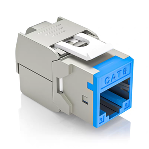 Module réseau <span class=keywords><strong>RJ45</strong></span> Keystone blindé multicolore en alliage de zinc Cat6A Cat7 10G STP 180 degrés sans outil pour panneau de brassage PoE++ - Product Image 2