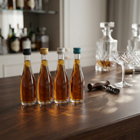 Bouteille à liqueur en verre élégante et fine, petite bouteille en verre transparent, 50 ml, 100 ml, bouchon en métal coloré pour gin, vodka