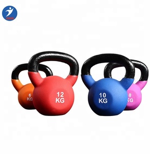 China Hot Sale Cast Iron Kettle Bell Neoprene Vinyl Cover <strong>10kg</strong> Rubber <strong>Kettlebell</strong> - Product Image 3