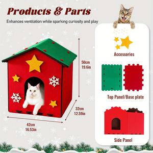 Modular Foldable Felt Cat House Super Large Platform Stackable for Two Cats Customizable Eco Friendly <b>Box</b> Pet Shelter - Product Image 5