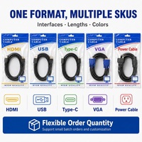 High Quality Clear Front Glossy 3 Sides Sealed USB Data Cables Zipper Bags Waterproof Computer Power Wire Packaging Bags