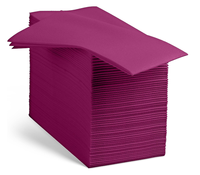 Serviettes de table jetables 1 pli avec logo couleur personnalisé, pochette à couverts intégrée, style sac en papier préplié, pour mariage et fête, en papier vierge