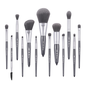 Tùy Chỉnh Trang Điểm Bàn Chải Logo Tổng Hợp Tóc Nhôm Ống Rắn Gỗ Xử Lý 13Pcs Thanh Lịch Màu Xám Loạt Trang Điểm Bàn Chải Thiết Lập - Product Image 6