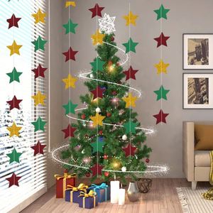 Guirnalda de Papel con Estrellas y Puntos Navideños, Decoración Colgante para Árbol de Navidad, Fiestas y Ventanas - Product Image 3