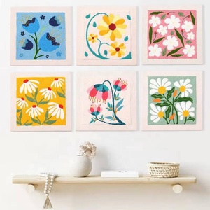 ชุดปักพรมแบบวงกลม DIY พร้อมกรอบไม้ สำหรับผู้เริ่มต้น ลายดอกไม้ ยี่ห้อ XIXI - Product Image 2