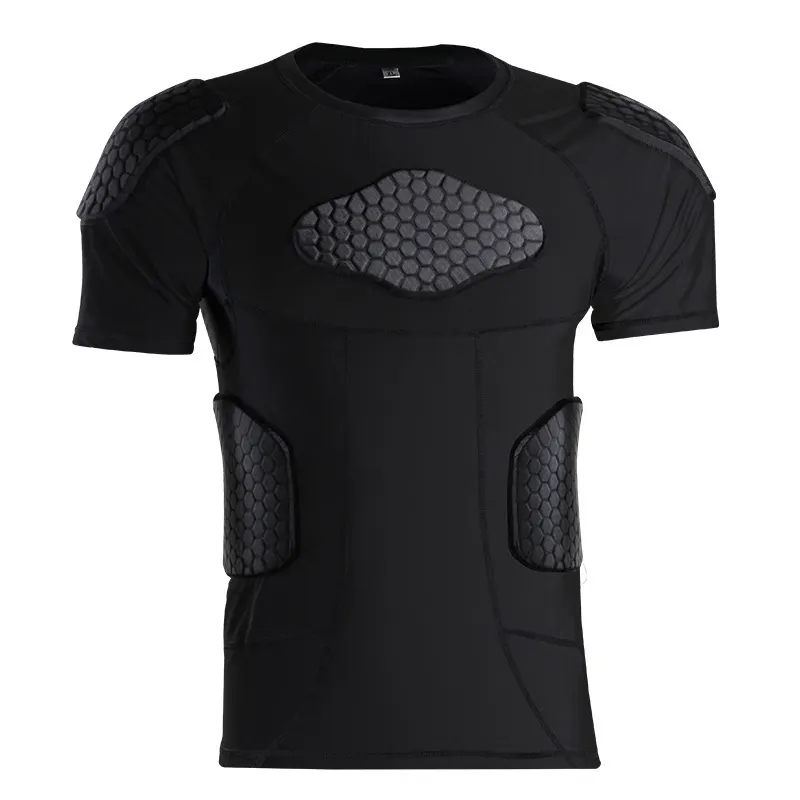 Padded Compression Shoulder Shirt Women's Outdoor Gym Under Armor Men's Sports Wear