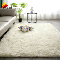 Haute qualité salon grande taille doux lisse peluche lapin cheveux tapis fausse fourrure tapis