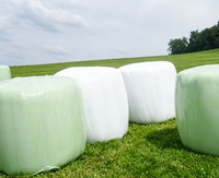 Film d'emballage pour balles de foin en plastique imperméable résistant aux UV Longxing LX25 |   Film de 25 microns, 500 mm x 1500 m pour le stockage de foin, d'herbe et de silage