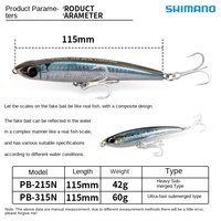 Shimano Japan Imports PB-215 315 Sea Submerged Pencil 42g 60g Leurre de pêche artificiel dur à longue portée