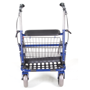 Andador plegable de acero con bandeja y cesta <span class=keywords><strong>para</strong></span> ir de compras <span class=keywords><strong>para</strong></span> terapia de rehabilitación, portátil y conveniente - Product Image 4