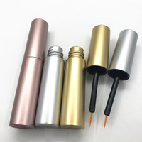 Gold Tube Hot Sale 8ml Round Empty Liquid Matte Gold Eyeliner Tube Silver Empty Eyeliner Container
