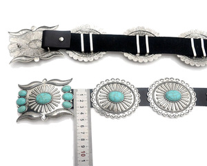 Vintage Western Cowgirl Cowboy cuero turquesa <span class=keywords><strong>piedras</strong></span> cintura hebilla cinturón <span class=keywords><strong>para</strong></span> pantalones Jeans <span class=keywords><strong>vestido</strong></span> - Product Image 5