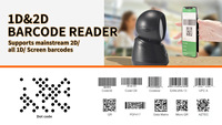 Pemindai Barcode Henex Resolusi Tinggi 1D 2D Handsfree Otomatis USB Berkabel untuk Desktop Pembaca Kode QR Tersedia Garansi 3 Tahun