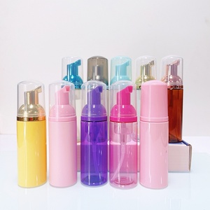 White Clear Pink Colored Pump Dispenser <b>Mini</b> Travel Portable Size Foaming Soap Face Hand Wash Mousse Plastic Foam Bottles - Product Image 1