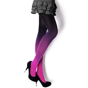 2024 moda sıcak satış 120D degrade kravat boya naylon seksi japon çorap kadın külotlu