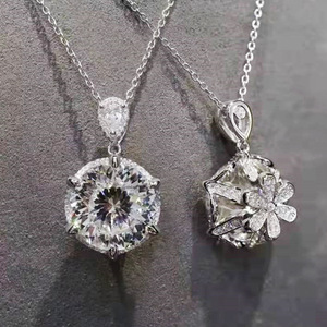 Collana con Pendente Solitario a Sei Punte in Zircone per Donna, Gioiello alla Moda con Catena a Clavicola - Product Image 2