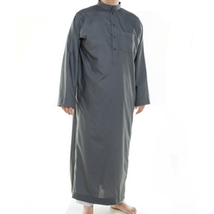 Abbigliamento Islamico Thobe a Maniche Lunghe per Uomo Jubba Araba <span class=keywords><strong>Abiti</strong></span> Musulmani da Culto in Velluto Lavato Stile Qatar Vendita all'Ingrosso - Product Image 4