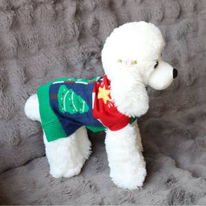 ملابس محبوكة للحيوانات الأليفة بتصميم كلاسيكي احتفالي لسانتا كلوز وندف الثلج وشجرة عيد الميلاد والنجمة للجراء في الخريف والشتاء بنمط صلب - Product Image 3