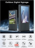 Totem publicitaire commercial extérieur sur pied de 55 pouces, écran LCD étanche IP65, affichage numérique et signalétique