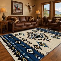 Tapis d'inspiration sud-ouest, tapis géométriques aztèques amérindiens, tapis ethniques tribaux, décoration d'intérieur, tapis antidérapants doux et grands