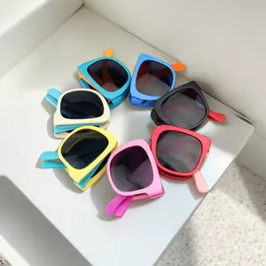 Promotional Folding Custom Colourful Kids Sunglasses Foldable Lens Sunglasses With UV400 Protection For Boys Girls