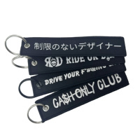Porte-Clé Brodé Personnalisé Prix Usine Étiquette de Vol Tissée Moto Marque Jet Tag Porte-Clé pour Cadeaux de Voiture Promotionnels