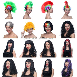 Perruques HLC ODM OEM unisexes pour fêtes, longues, courtes, lisses ou bouclées, pour <span class=keywords><strong>carnaval</strong></span>, défilés, festivals à thème et décorations de fête - Product Image 5