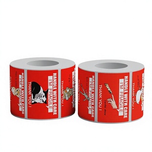 Lustige Fragile-Aufkleber-Rolle Vorsichtig Behandeln Warnetiketten Meme-Versandaufkleber Wasserdichtes PVC - Product Image 1