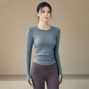 Women's Seamless Tech <b>Long</b> <b>Sleeve</b> <b>Top</b> | 4-Way Stretch Athletic Wear | One-Piece Yoga Shirt for Running Fitness - Product Image 6