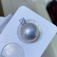 Pendentifs en perles de luxe en gros, 10-14 mm - Perles d'eau douce naturelles Edison 3A + Sertissage en argent 925 plaqué or, certifié par un tiers
